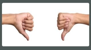 Thumbs down — items we cannot accept