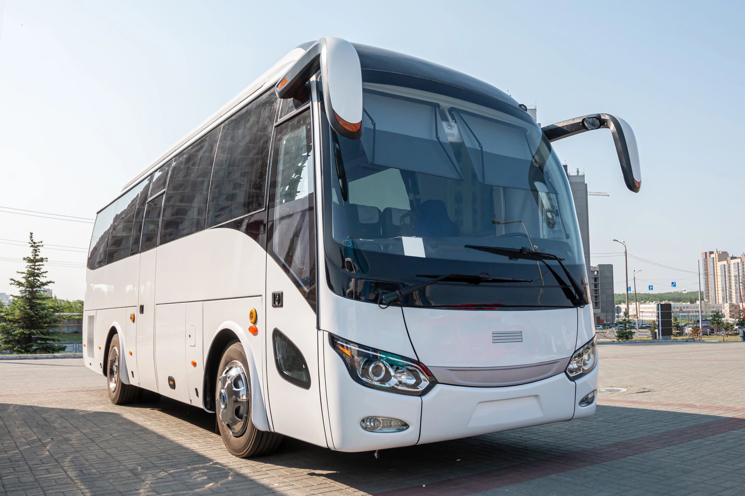 Modern coach bus transportation